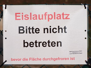 Neunkirchen im Bild Betreten der Eisfl&auml;che derzeit verboten